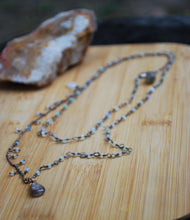 Load image into Gallery viewer, Ethiopian Opal & Sterling Silver long beaded necklace