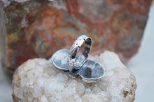 Load image into Gallery viewer, Genuine turquoise twin stone ring in sterling silver