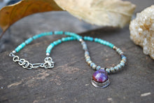 Load image into Gallery viewer, Insight - Star ruby & peruvian amazonite beaded choker