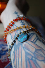 Load image into Gallery viewer, Ebb & Flow - Carnelian knotted silk beaded necklace