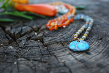 Load image into Gallery viewer, Ebb & Flow - Carnelian knotted silk beaded necklace