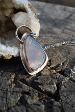 Load image into Gallery viewer, Montana moss agate pendant necklace with labradorite