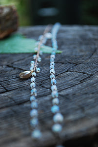 Ethiopian Opal & Sterling Silver long beaded necklace