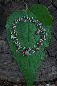 Ethiopian Opal & Sterling Silver long beaded necklace