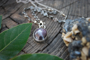 Star ruby pendant sterling silver pendant necklace