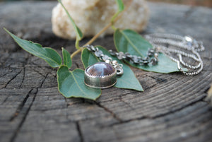Star ruby pendant sterling silver pendant necklace