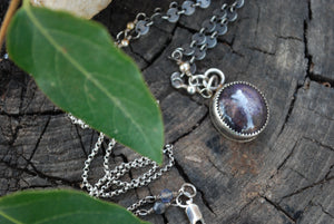 Star ruby pendant sterling silver pendant necklace