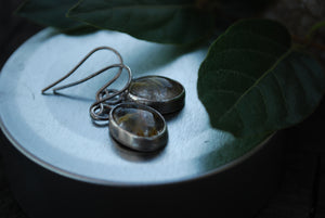 Golden rutilated quartz sterling silver earrings