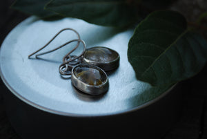 Golden rutilated quartz sterling silver earrings