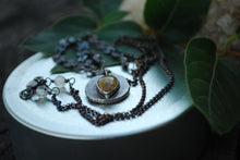 Load image into Gallery viewer, Coin pendant necklace with teardrop rutilated quartz gemstone
