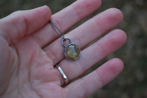 Delicate rutile quartz spinner necklace