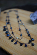 Load image into Gallery viewer, Blue Ethiopian Opal &amp; Sterling Silver long beaded necklace
