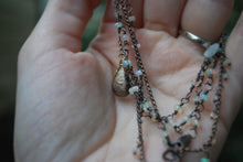 Load image into Gallery viewer, Ethiopian Opal &amp; Sterling Silver long beaded necklace
