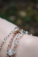 Load image into Gallery viewer, Ethiopian Opal &amp; Sterling Silver long beaded necklace
