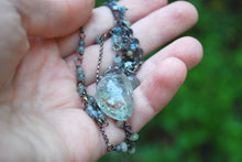 Load image into Gallery viewer, Phantom Quartz &amp; Moss Aquamarine long beaded necklace

