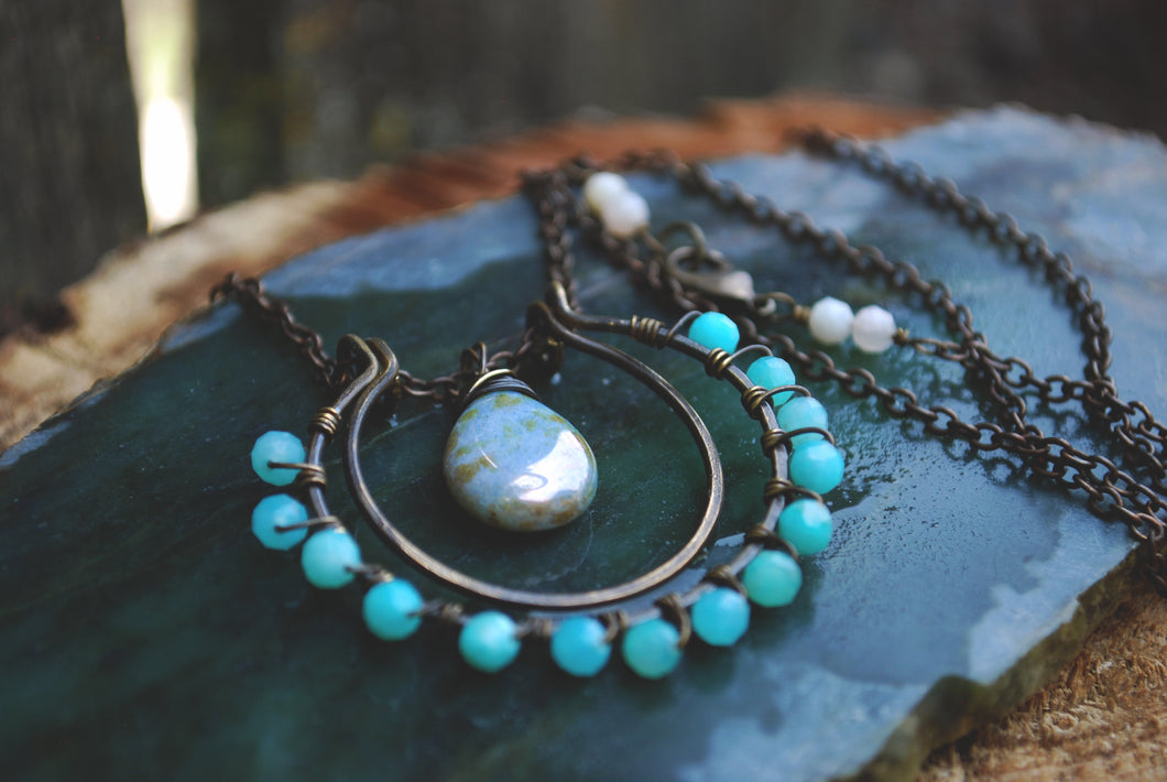Amazonite Horseshoe Necklace