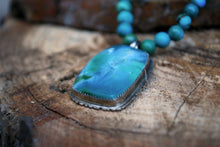 Load image into Gallery viewer, Clarity - Gem silica chrysacolla &amp; genuine turquoise beaded choker necklace
