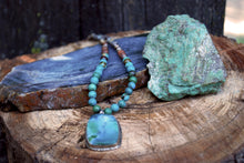 Load image into Gallery viewer, Clarity - Gem silica chrysacolla &amp; genuine turquoise beaded choker necklace
