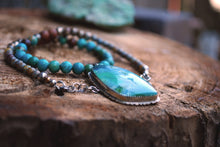 Load image into Gallery viewer, Clarity - Gem silica chrysacolla &amp; genuine turquoise beaded choker necklace
