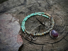 Load image into Gallery viewer, Insight - Star ruby &amp; peruvian amazonite beaded choker
