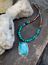 Load image into Gallery viewer, Clarity - Gem silica chrysacolla &amp; genuine turquoise beaded choker necklace
