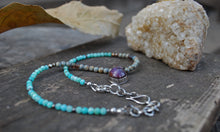Load image into Gallery viewer, Insight - Star ruby &amp; peruvian amazonite beaded choker
