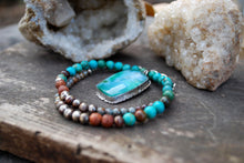 Load image into Gallery viewer, Clarity - Gem silica chrysacolla &amp; genuine turquoise beaded choker necklace
