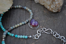 Load image into Gallery viewer, Insight - Star ruby &amp; peruvian amazonite beaded choker

