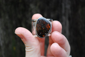 Fire Agate men's ring - size 12