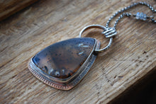 Load image into Gallery viewer, Montana moss agate pendant necklace with labradorite
