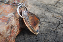 Load image into Gallery viewer, Montana moss agate pendant necklace with labradorite
