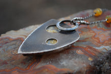 Load image into Gallery viewer, Crazy lace agate &amp; Ethiopian opal sterling silver pendant necklace
