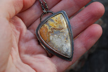Load image into Gallery viewer, Crazy lace agate &amp; Ethiopian opal sterling silver pendant necklace
